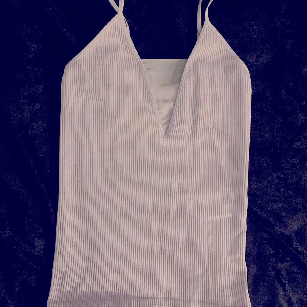Free people lilac tank with mesh v detail